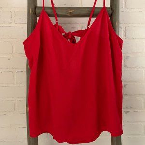Red Spaghetti Strap Blouse